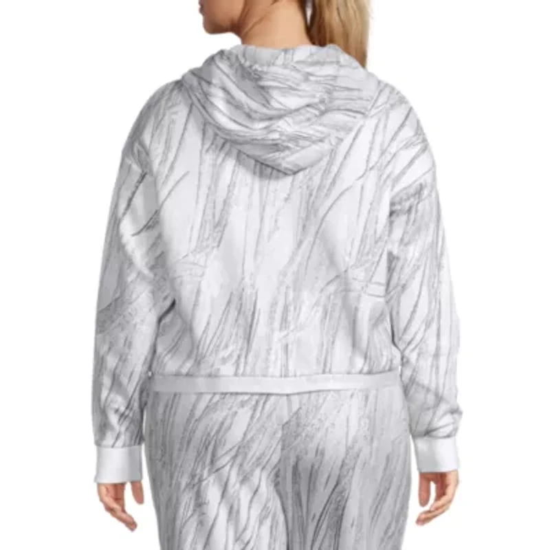 Sports Illustrated Womens Long Sleeve Fleece Zipper Active Hoodie