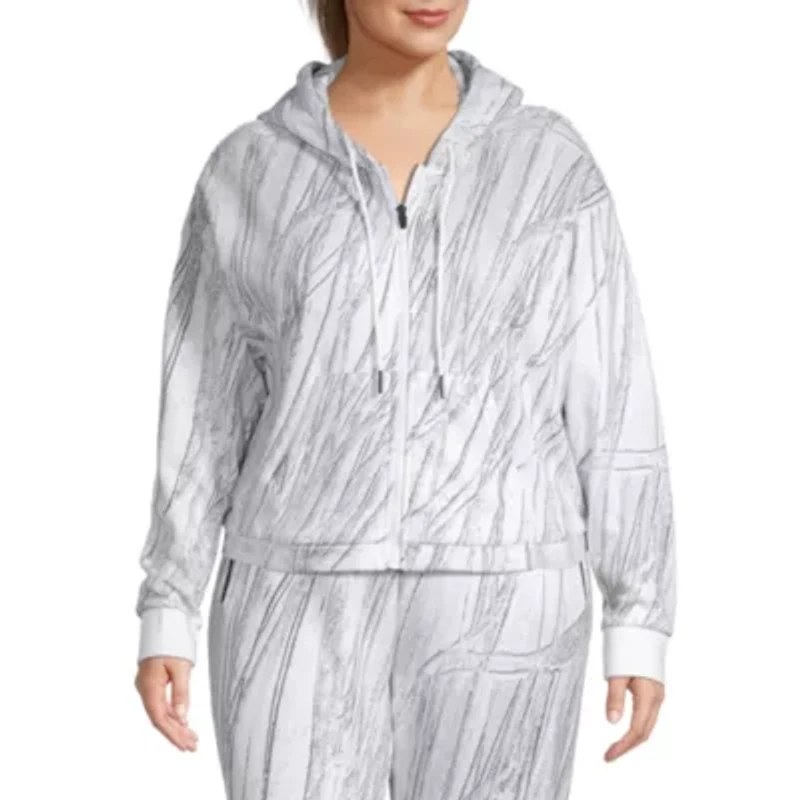Sports Illustrated Womens Long Sleeve Fleece Zipper Active Hoodie