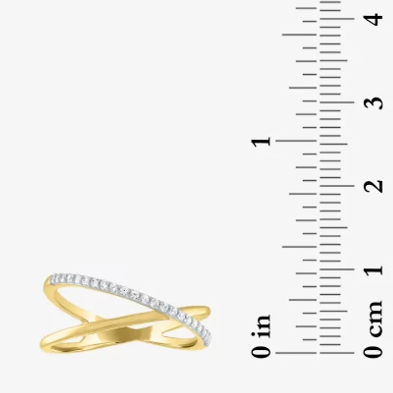 Diamond Addiction (G-H / Si2-I1) Womens 1/10 CT. T.W. Lab Grown White 10K Gold Delicate Cocktail Ring