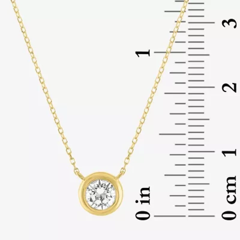 Diamond Addiction (G-H / Si2-I1) Womens 1/2 CT. T.W. Lab Grown White Diamond 10K Gold Round 18 Inch Pendant Necklace