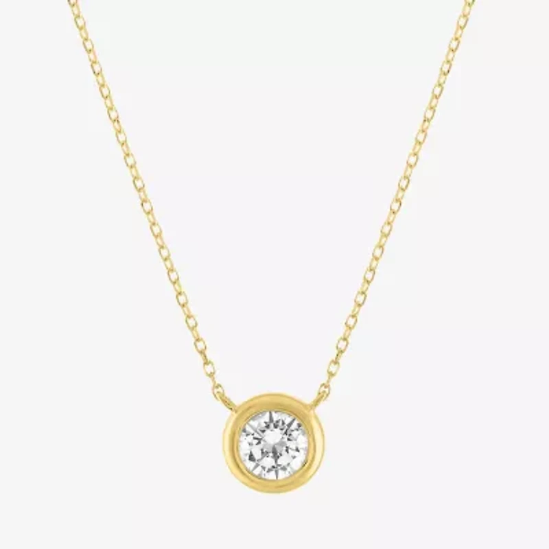 Diamond Addiction (G-H / Si2-I1) Womens 1/2 CT. T.W. Lab Grown White Diamond 10K Gold Round 18 Inch Pendant Necklace