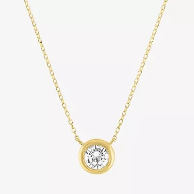Diamond Addiction (G-H / Si2-I1) Womens 1/2 CT. T.W. Lab Grown White Diamond 10K Gold Round 18 Inch Pendant Necklace