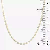 Diamond Addiction Womens White Diamond 14K Gold Over Silver Sterling Silver 18 Inch Tennis Necklace