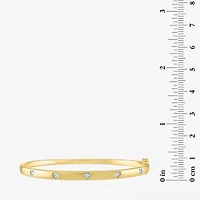 Diamond Addiction Womens 1/10 CT. T.W. Natural White Diamond 14K Gold Over Silver Sterling Silver Heart Bangle Bracelet