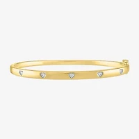 Diamond Addiction Womens 1/10 CT. T.W. Natural White Diamond 14K Gold Over Silver Sterling Silver Heart Bangle Bracelet