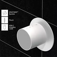 Sharper Image Spastudio Waterproof Bluetooth Speaker with Magnetic Mount And Rechargable Battery