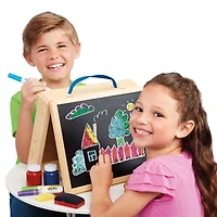 Cra-Z-Art 5-In-1 Portable Wooden Tabletop Art Easel With Chalkboard And Dry Erase Board 60-pc. Art Set