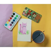 Eeboo Mushroom Watercolors Paint Set/12 Colors 2-pc. Coloring Set