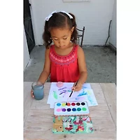 Eeboo Mushroom Watercolors Paint Set/12 Colors 2-pc. Coloring Set