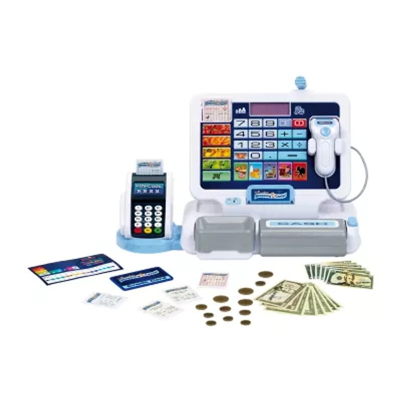 Theo Klein Shopping Center: Tablet & Cash Register Station Kids Pretend Play Ages 3+ 32-pc. Toy Tool