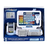 Theo Klein Shopping Center: Tablet & Cash Register Station Kids Pretend Play Ages 3+ 32-pc. Toy Tool
