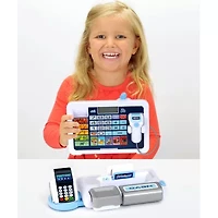 Theo Klein Shopping Center: Tablet & Cash Register Station Kids Pretend Play Ages 3+ 32-pc. Toy Tool