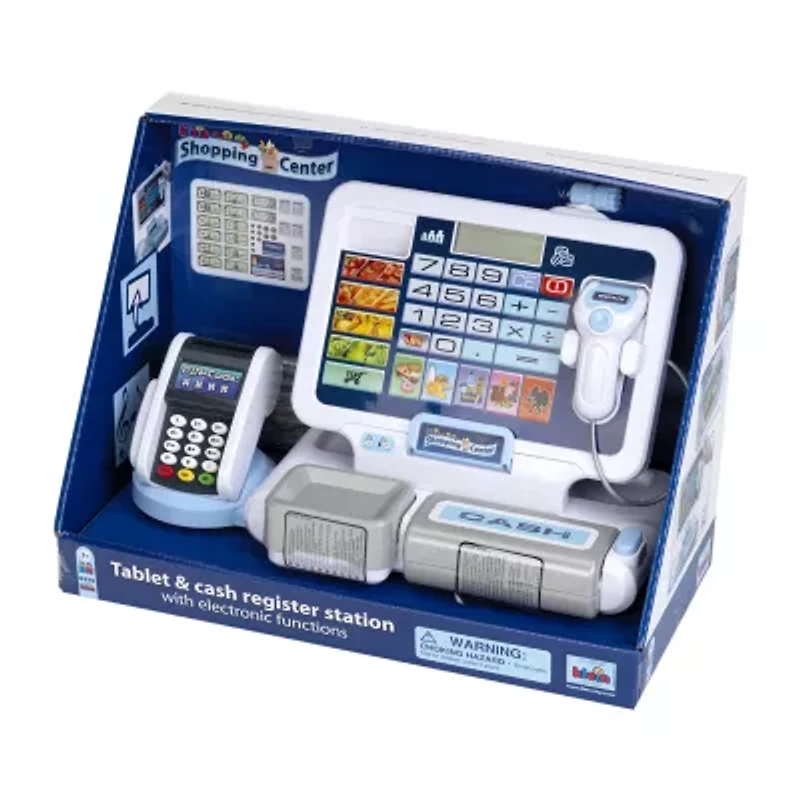 Theo Klein Shopping Center: Tablet & Cash Register Station Kids Pretend Play Ages 3+ 32-pc. Toy Tool