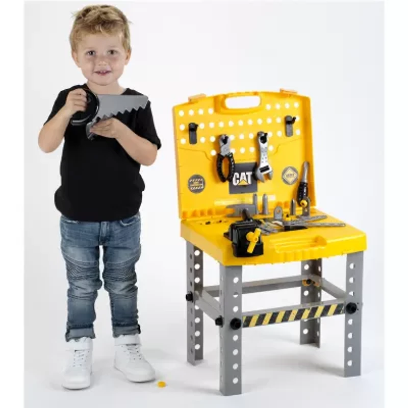Cat Foldable Workbench - Transportable Tool Shop Kids Pretend Play Tool Play Set