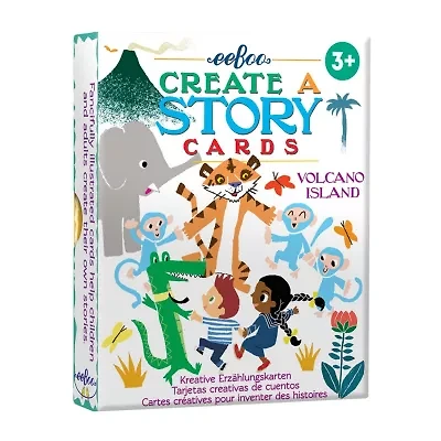 Eeboo Volcano Island Create A Story Pre-Literacy Cards Interactive Toy