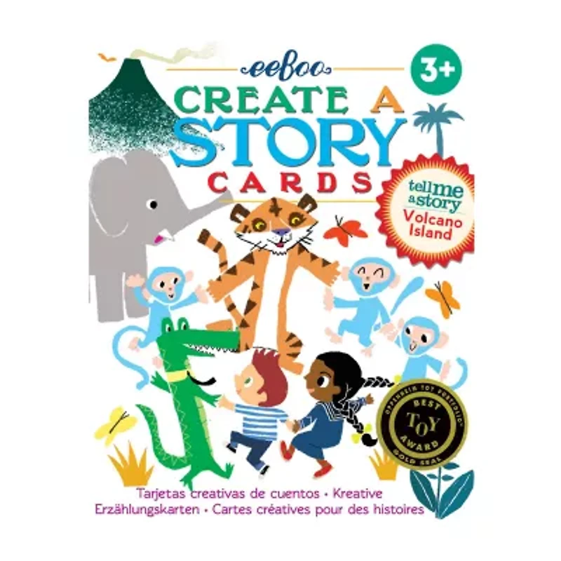 Eeboo Volcano Island Create A Story Pre-Literacy Cards Interactive Toy