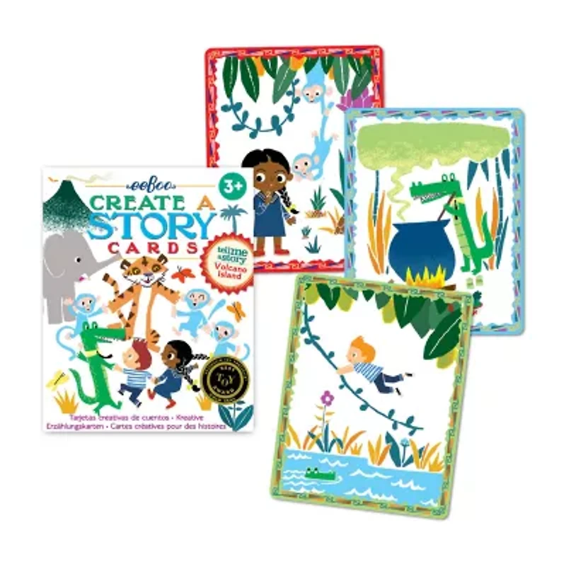Eeboo Volcano Island Create A Story Pre-Literacy Cards Interactive Toy