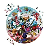 Eeboo Piece And Love Crazy Bug Bouquet 500 Piece Round Jigsaw 500-pc. Puzzle