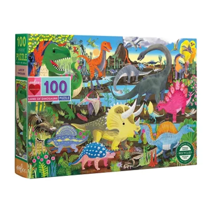 Eeboo Land Of Dinosaurs 100 Piece 100-pc. Puzzle