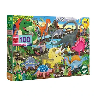 Eeboo Land Of Dinosaurs 100 Piece 100-pc. Puzzle
