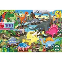 Eeboo Land Of Dinosaurs 100 Piece 100-pc. Puzzle