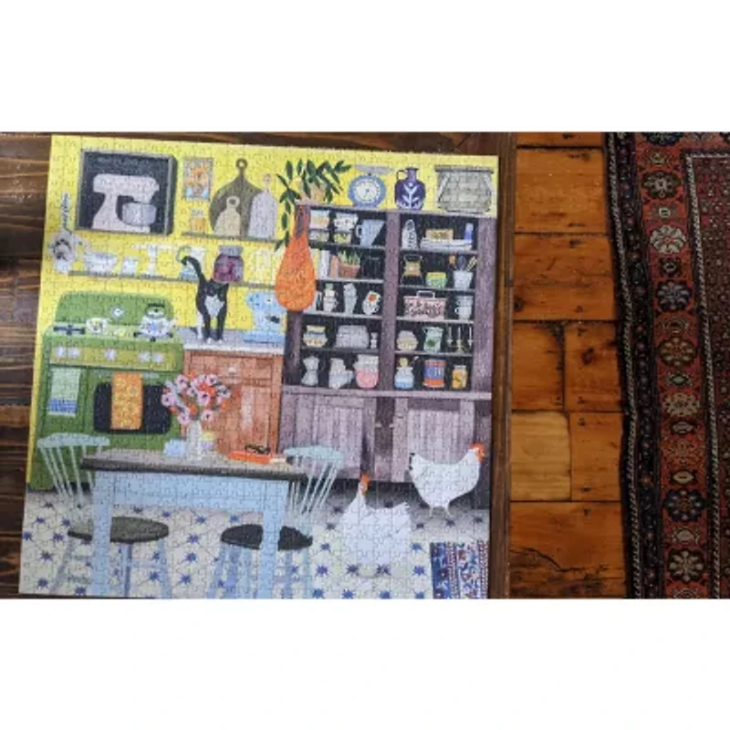 Eeboo Piece And Love Kitchen Chickens 1000 Piece Square Adult Jigsaw 1000-pc. Puzzle