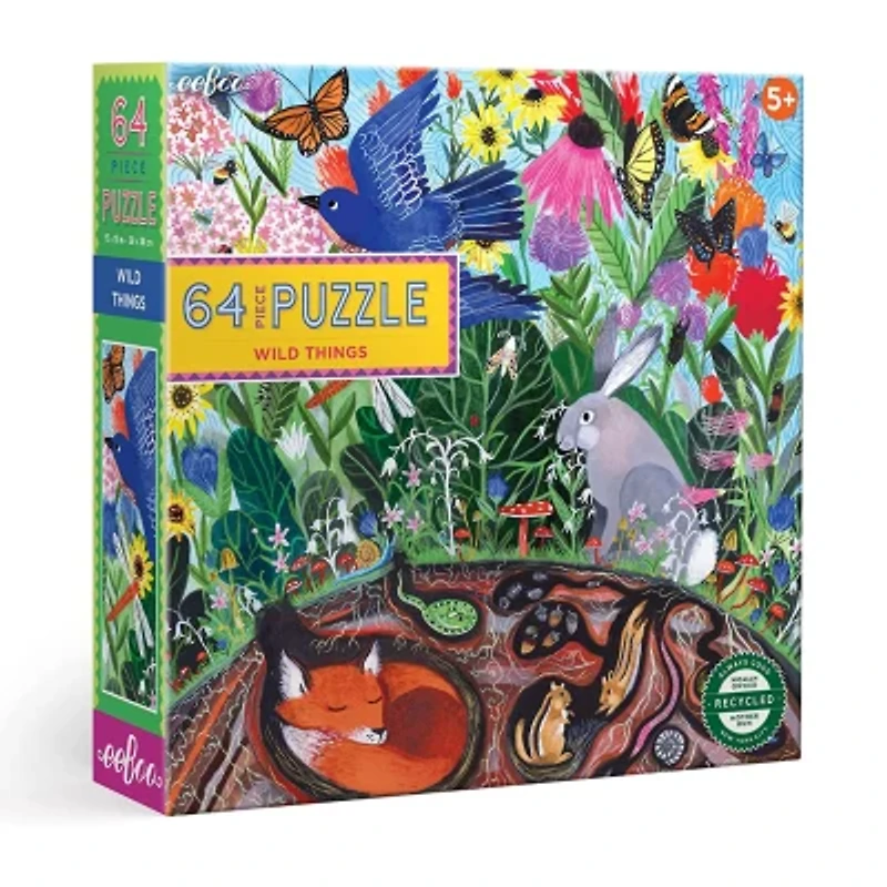 Eeboo Wild Things 64 Piece Jigsaw 64-pc. Puzzle