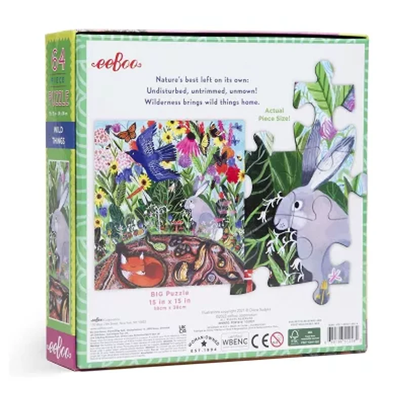 Eeboo Wild Things 64 Piece Jigsaw 64-pc. Puzzle
