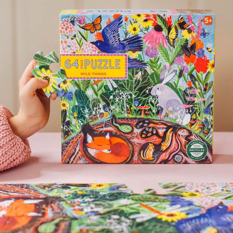 Eeboo Wild Things 64 Piece Jigsaw 64-pc. Puzzle