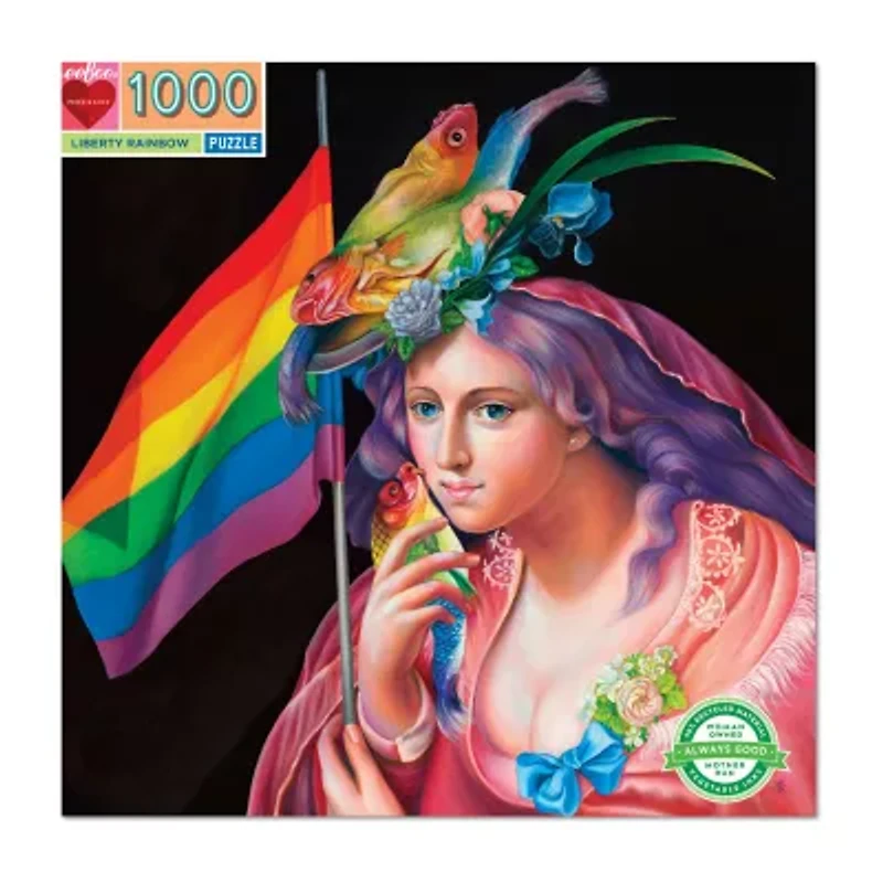 Eeboo Piece And Love Liberty Rainbow 1000 Piece Square Adult Jigsaw 1000-pc. Puzzle