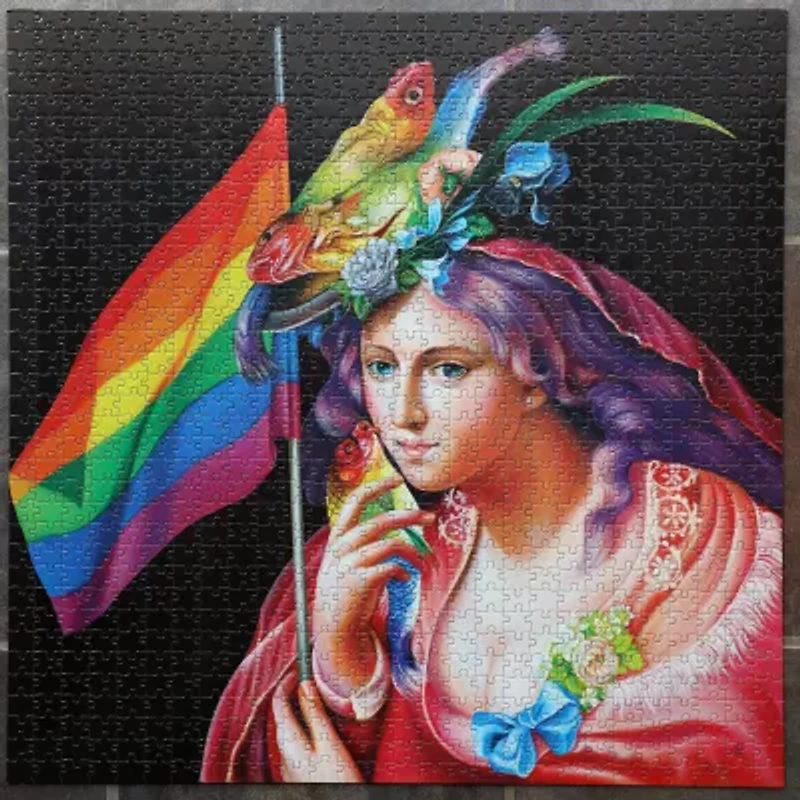 Eeboo Piece And Love Liberty Rainbow 1000 Piece Square Adult Jigsaw 1000-pc. Puzzle