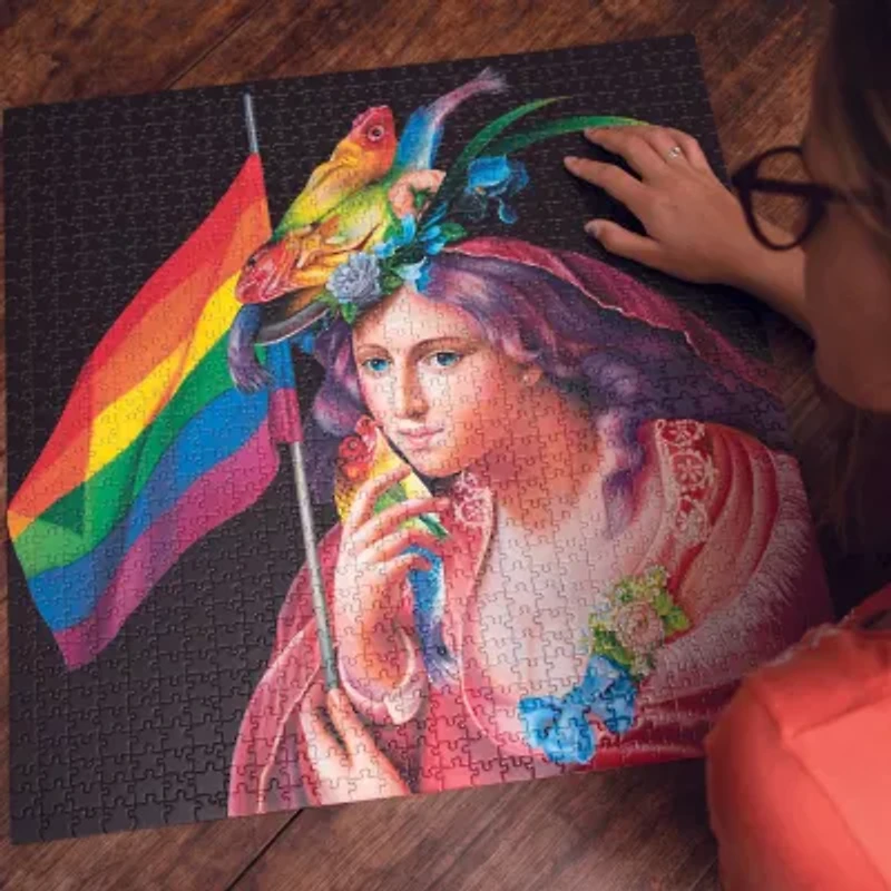 Eeboo Piece And Love Liberty Rainbow 1000 Piece Square Adult Jigsaw 1000-pc. Puzzle