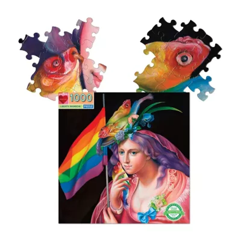Eeboo Piece And Love Liberty Rainbow 1000 Piece Square Adult Jigsaw 1000-pc. Puzzle