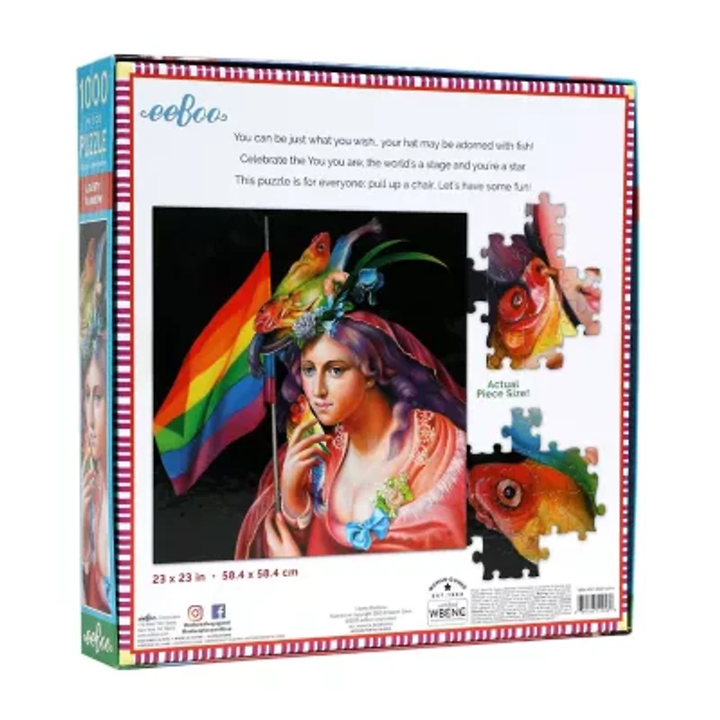 Eeboo Piece And Love Liberty Rainbow 1000 Piece Square Adult Jigsaw 1000-pc. Puzzle