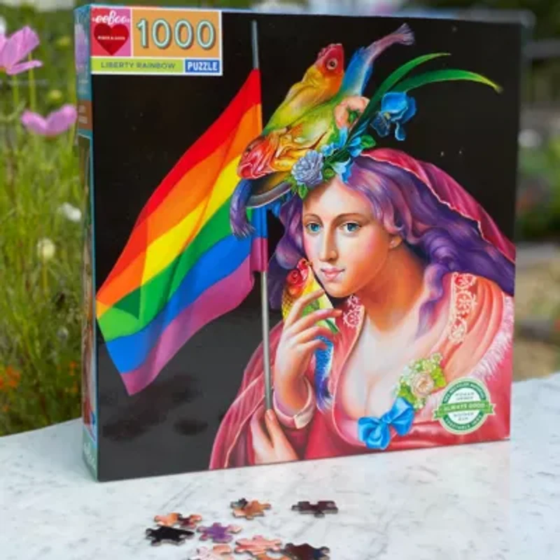 Eeboo Piece And Love Liberty Rainbow 1000 Piece Square Adult Jigsaw 1000-pc. Puzzle