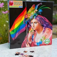 Eeboo Piece And Love Liberty Rainbow 1000 Piece Square Adult Jigsaw 1000-pc. Puzzle