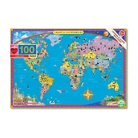 Eeboo World Map 100 Piece 100-pc. Puzzle