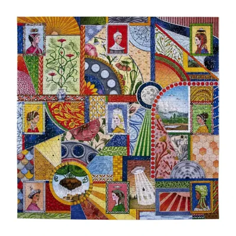 Eeboo Piece And Love Ufo Victorian Ladies 1000 Piece Adult Square Jigsaw 1000-pc. Puzzle