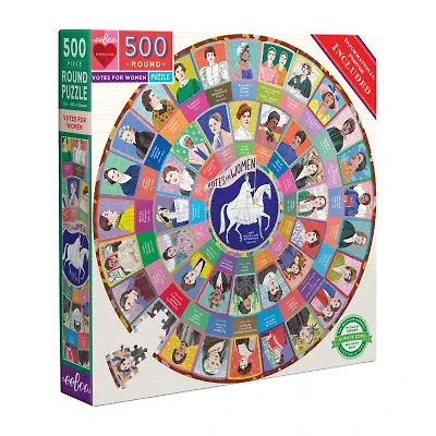 Eeboo Piece And Love Votes For Women 500 Piece Round Circle Jigsaw 500-pc. Puzzle