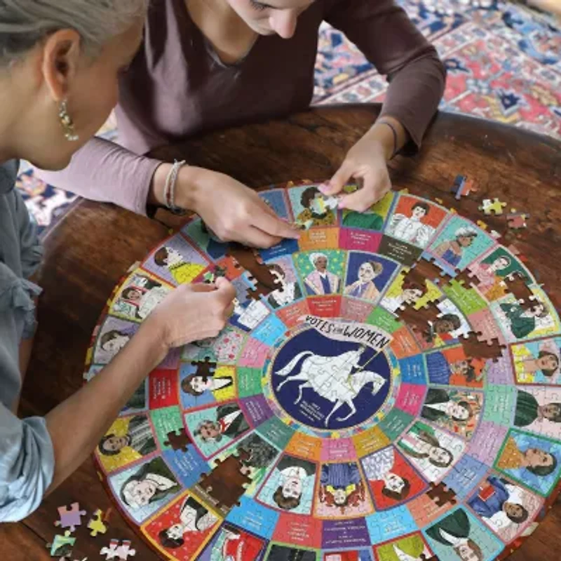 Eeboo Piece And Love Votes For Women 500 Piece Round Circle Jigsaw 500-pc. Puzzle