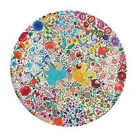 Eeboo Piece And Love Blue Bird Yellow Bird 500 Piece Adult   Round Jigsaw 500-pc. Puzzle