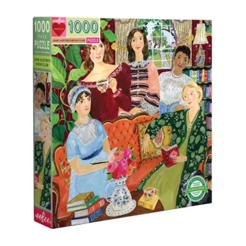 Eeboo Piece And Love Jane Austen'S Book Club 1000 Piece Square Adult Jigsaw 1000-pc. Puzzle