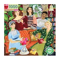 Eeboo Piece And Love Jane Austen'S Book Club  1000 Piece Square Adult Jigsaw 1000-pc. Puzzle