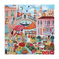 Eeboo Piece And Love Venice Open Market 1000 Piece Square Adult Jigsaw 1000-pc. Puzzle