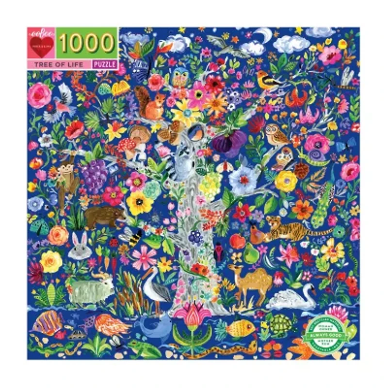 Eeboo Piece And Love Tree Of Life 1000 Piece Square Adult Jigsaw 1000-pc. Puzzle
