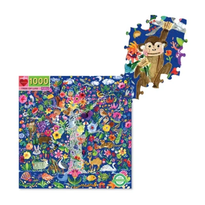 Eeboo Piece And Love Tree Of Life 1000 Piece Square Adult Jigsaw 1000-pc. Puzzle