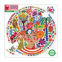 Eeboo Piece And Love Positivity 500 Piece Round  Circle Jigsaw 500-pc. Puzzle