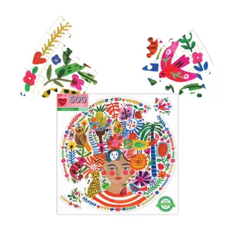 Eeboo Piece And Love Positivity 500 Piece Round  Circle Jigsaw 500-pc. Puzzle