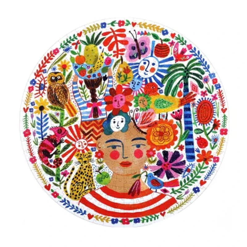 Eeboo Piece And Love Positivity 500 Piece Round  Circle Jigsaw 500-pc. Puzzle