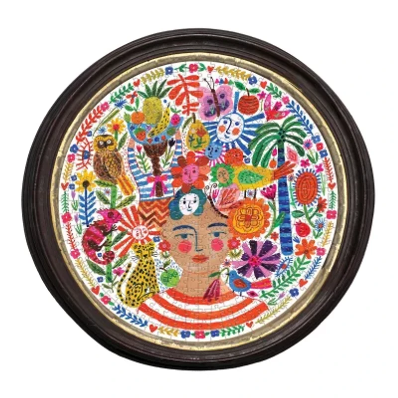 Eeboo Piece And Love Positivity 500 Piece Round  Circle Jigsaw 500-pc. Puzzle